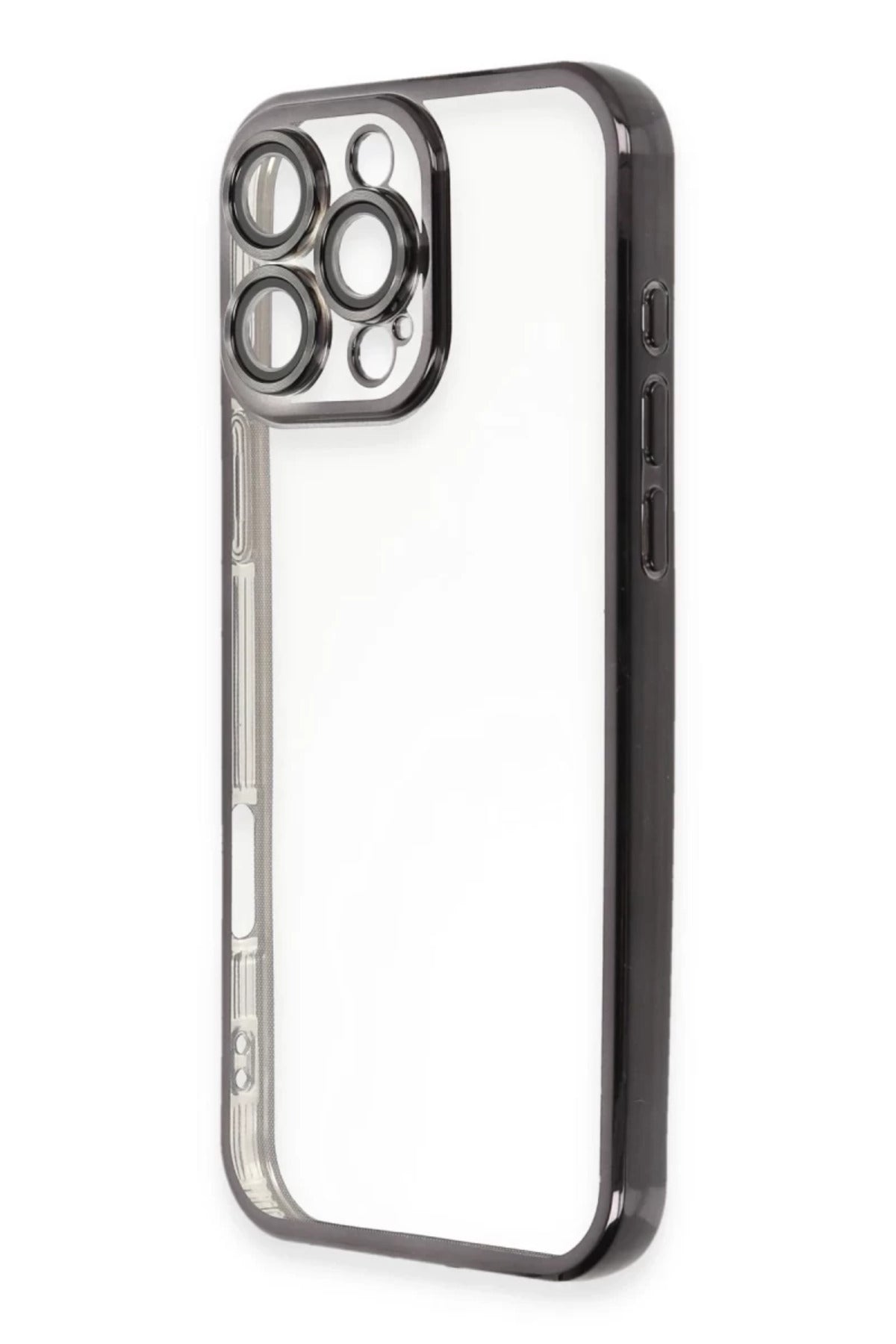 Apple iPhone 16 Pro Max Uyumlu Kılıf Lensli Silikon - Siyah