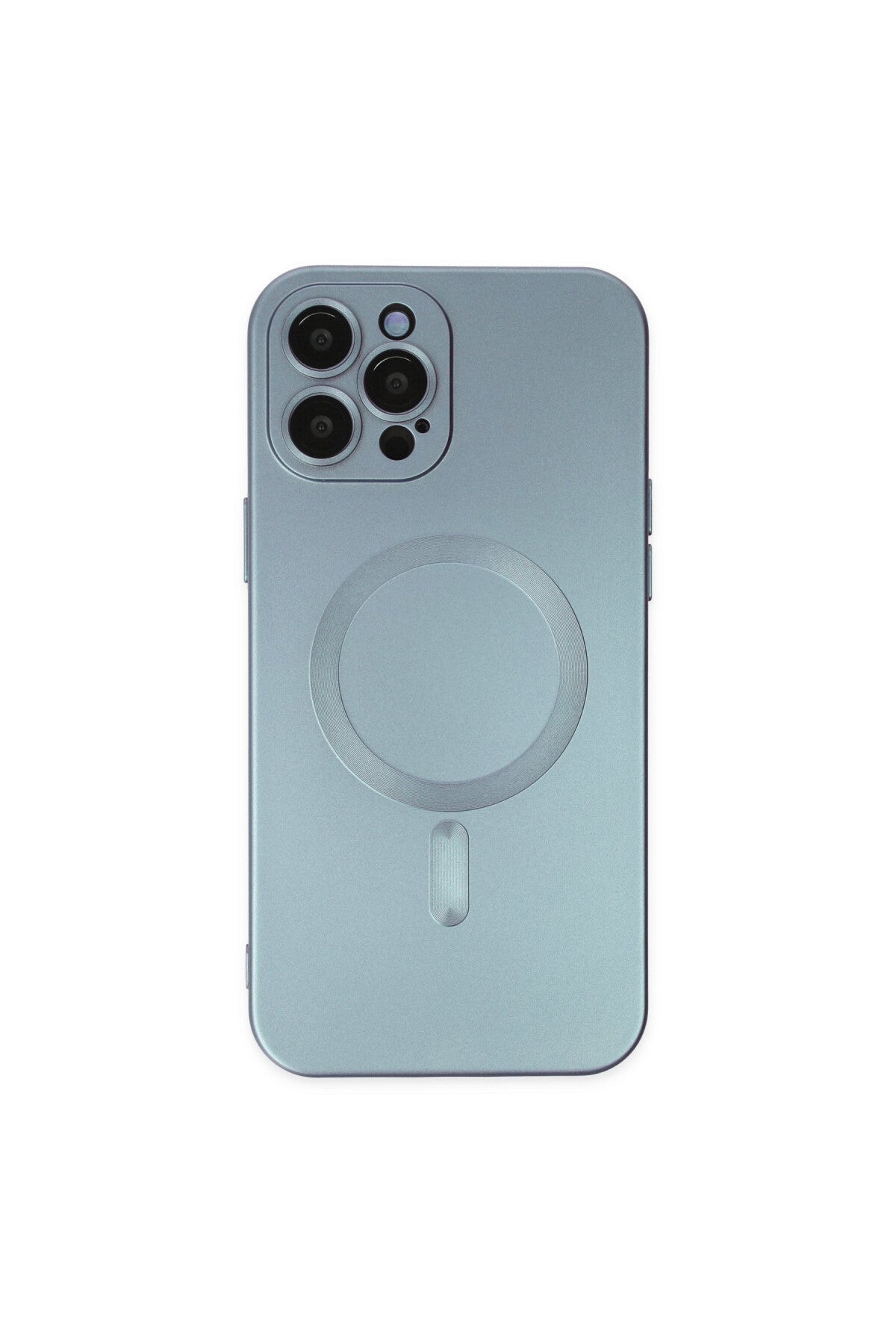 Apple iPhone 12 Pro Max Uyumlu Kılıf Moshi Lens Magneticsafe Silikon - Sierra Blue