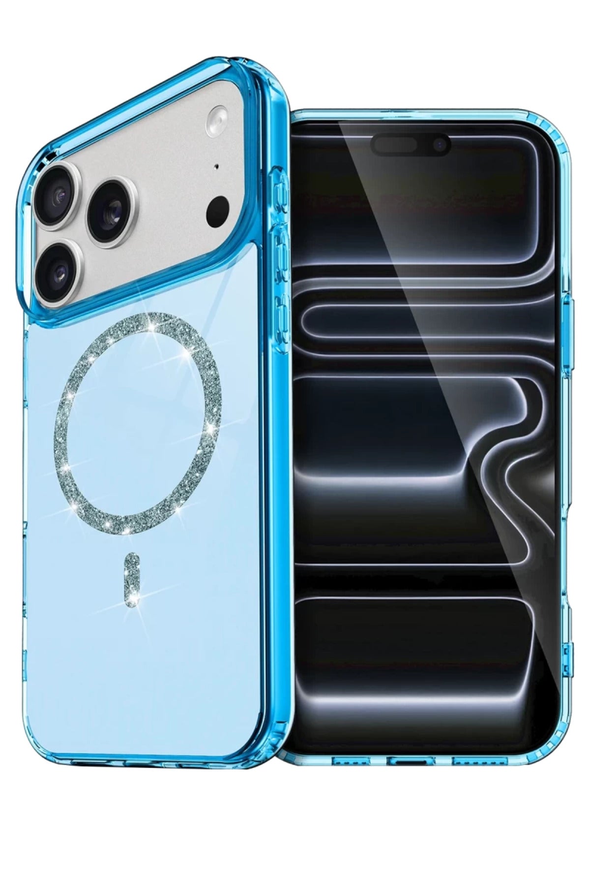 Apple iPhone 17 Pro Uyumlu Live Diamond Magsafe Kapak - Mavi