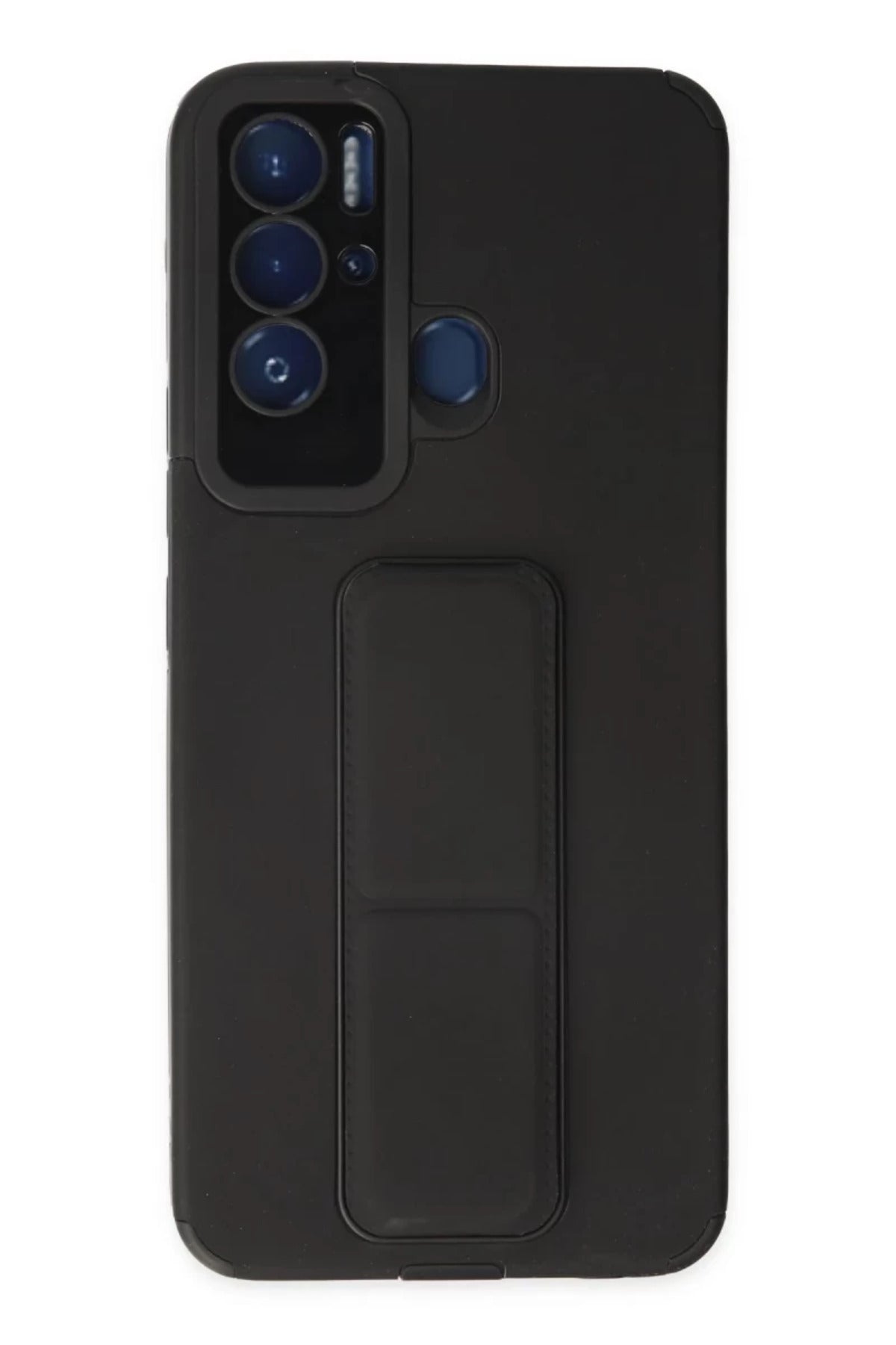 Tecno Pova Neo Kılıf Mega Standlı Silikon - Siyah