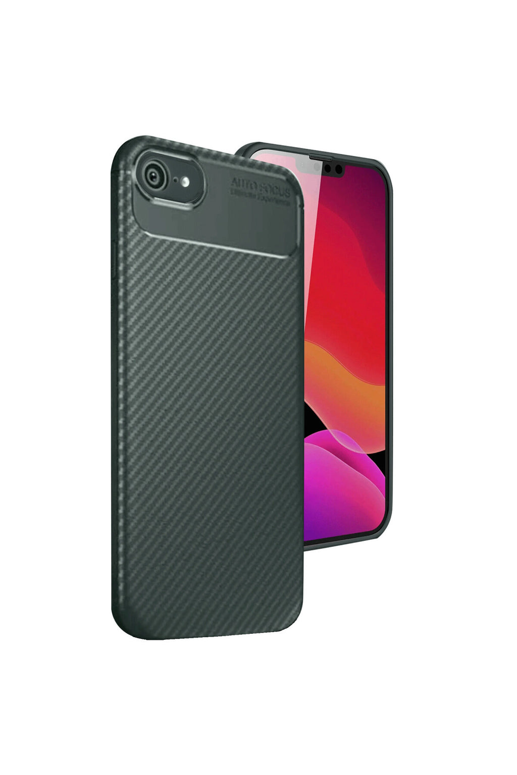 Apple iPhone 16E Uyumlu Kılıf Auto Focus Karbon Kapak - Koyu Yeşil