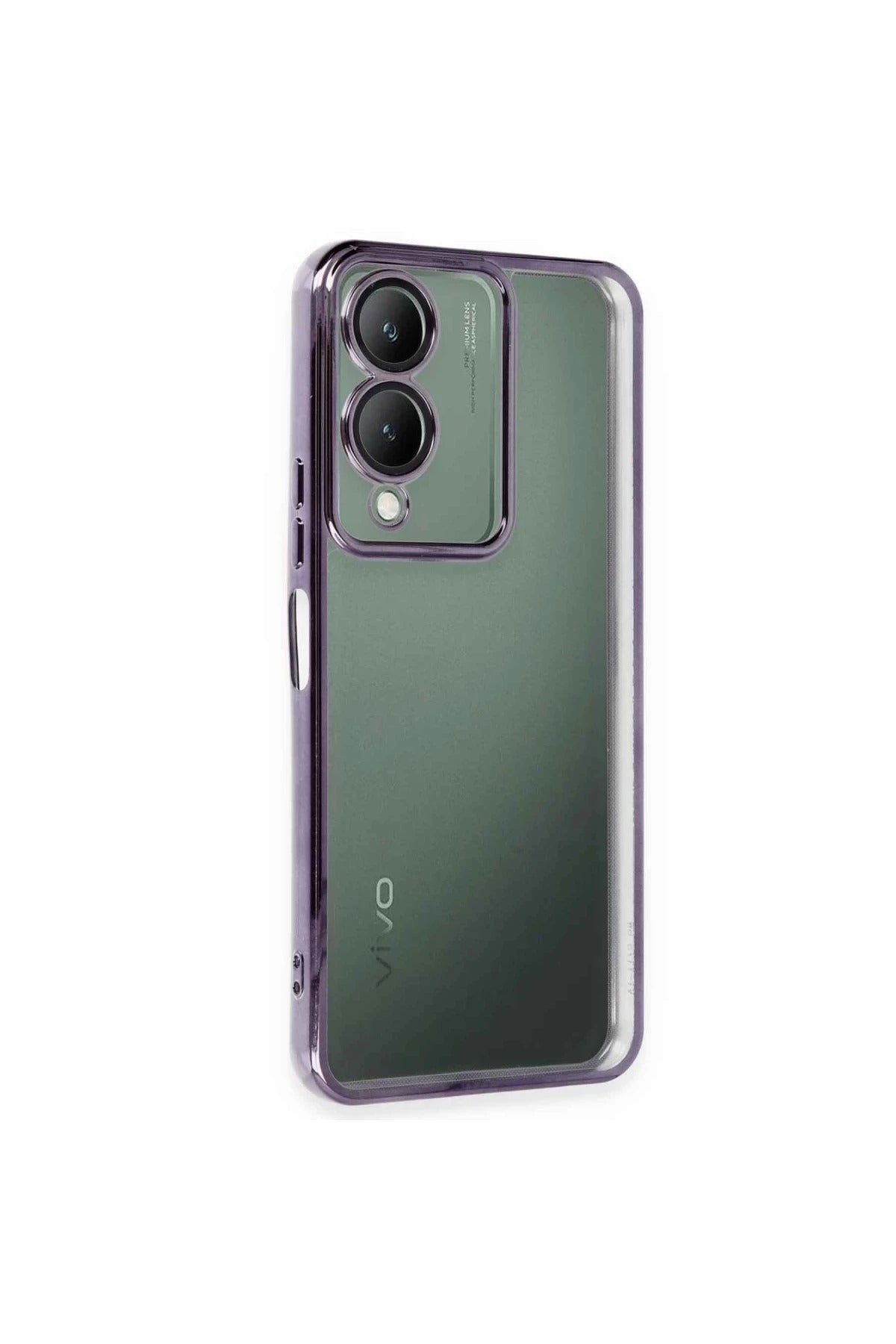 Vivo Y17S Uyumlu Kılıf Lensli Silikon - Mor