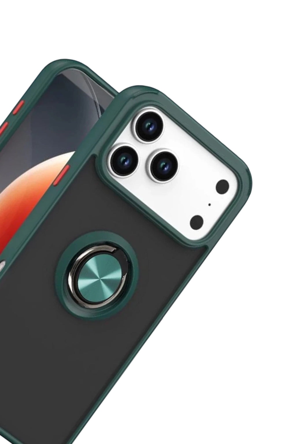 Apple iPhone 17 Pro Max Uyumlu Montreal Yüzüklü Silikon Kapak - Yeşil