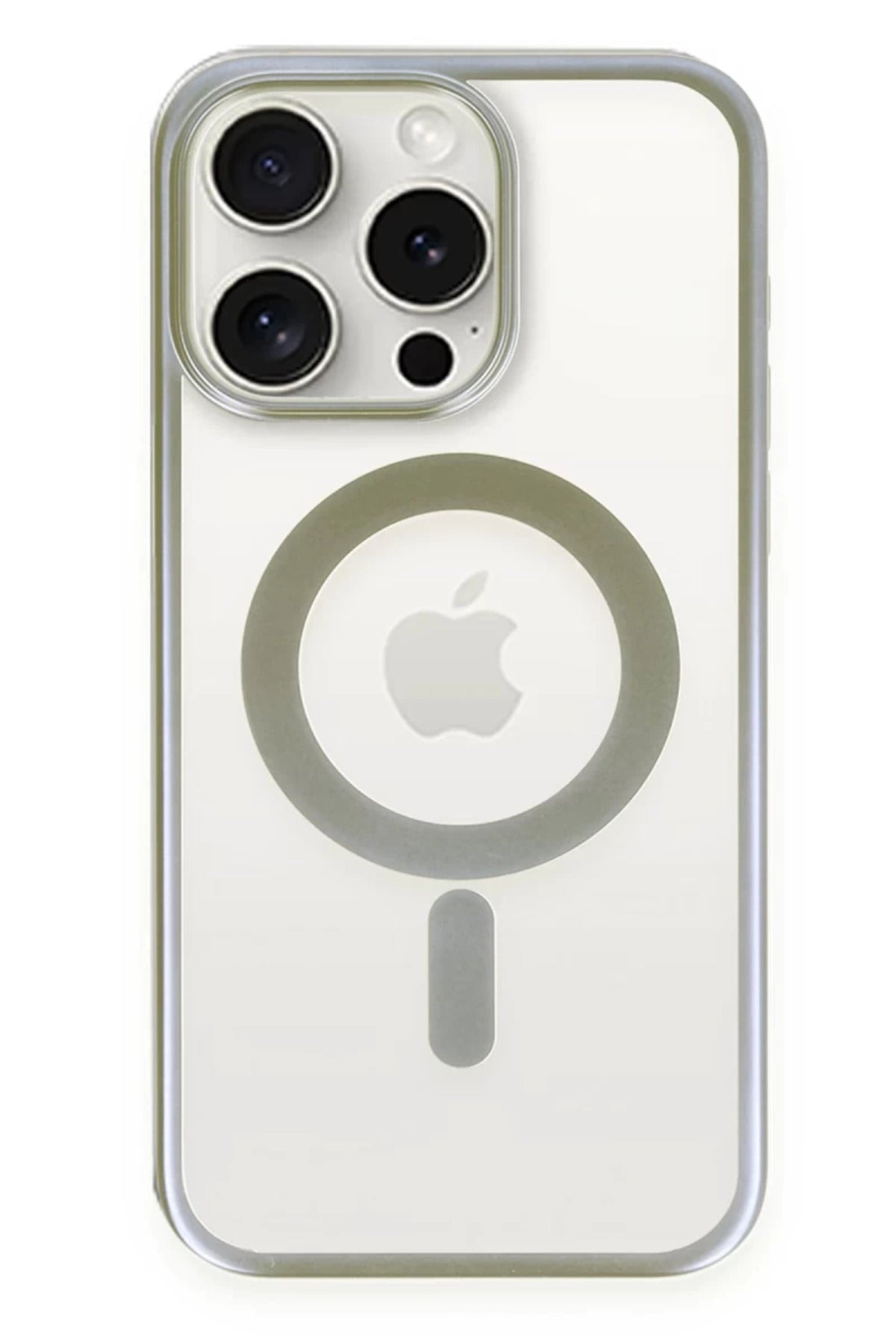 Apple iPhone 15 Pro Uyumlu Kılıf Erozi Magsafe Kapak - Gri