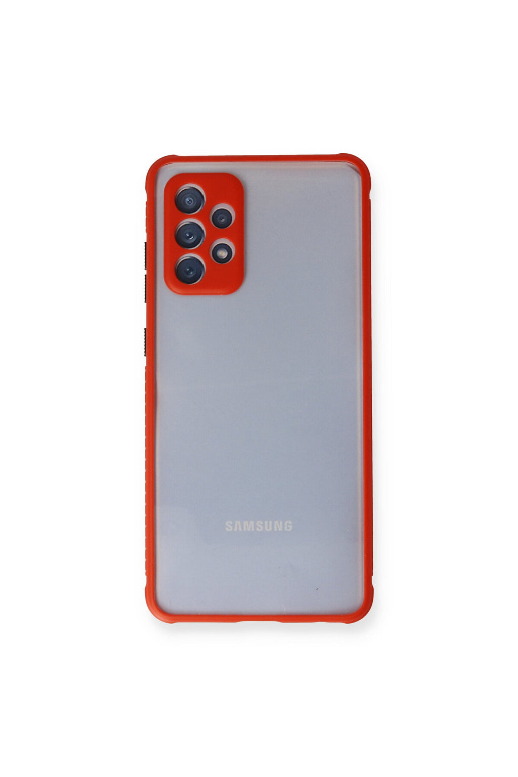 Samsung Galaxy A72 Uyumlu Kılıf Miami Şeffaf Silikon - Kırmızı