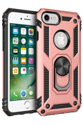 Apple iPhone 7 Uyumlu Kılıf Sofya Yüzüklü Silikon Kapak - Rose
