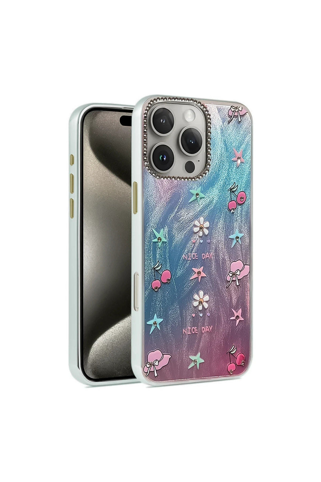 Apple iPhone 16 Pro Uyumlu Kılıf Blade Aynalı Desenli Kapak - Desen 4