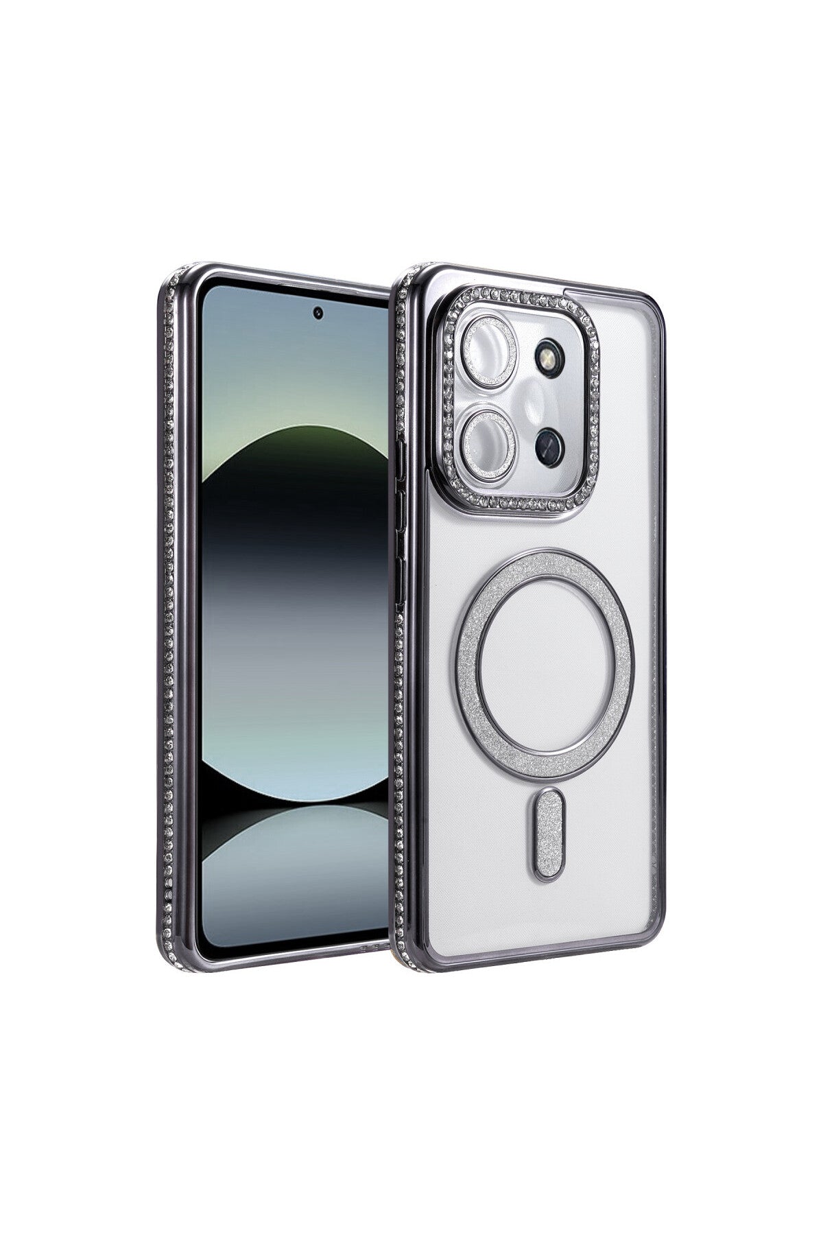 Xiaomi Redmi 15C 4G Uyumlu Joke Simli Magneticsafe Kılıf - Siyah