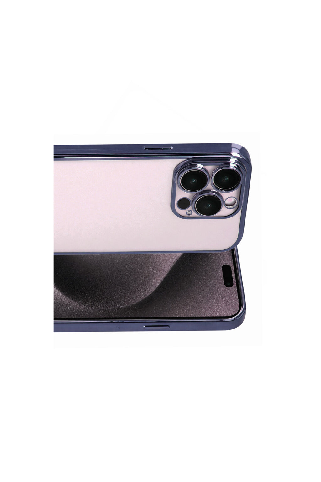 Apple iPhone 15 Pro Max Uyumlu Lensli Silikon - Lacivert