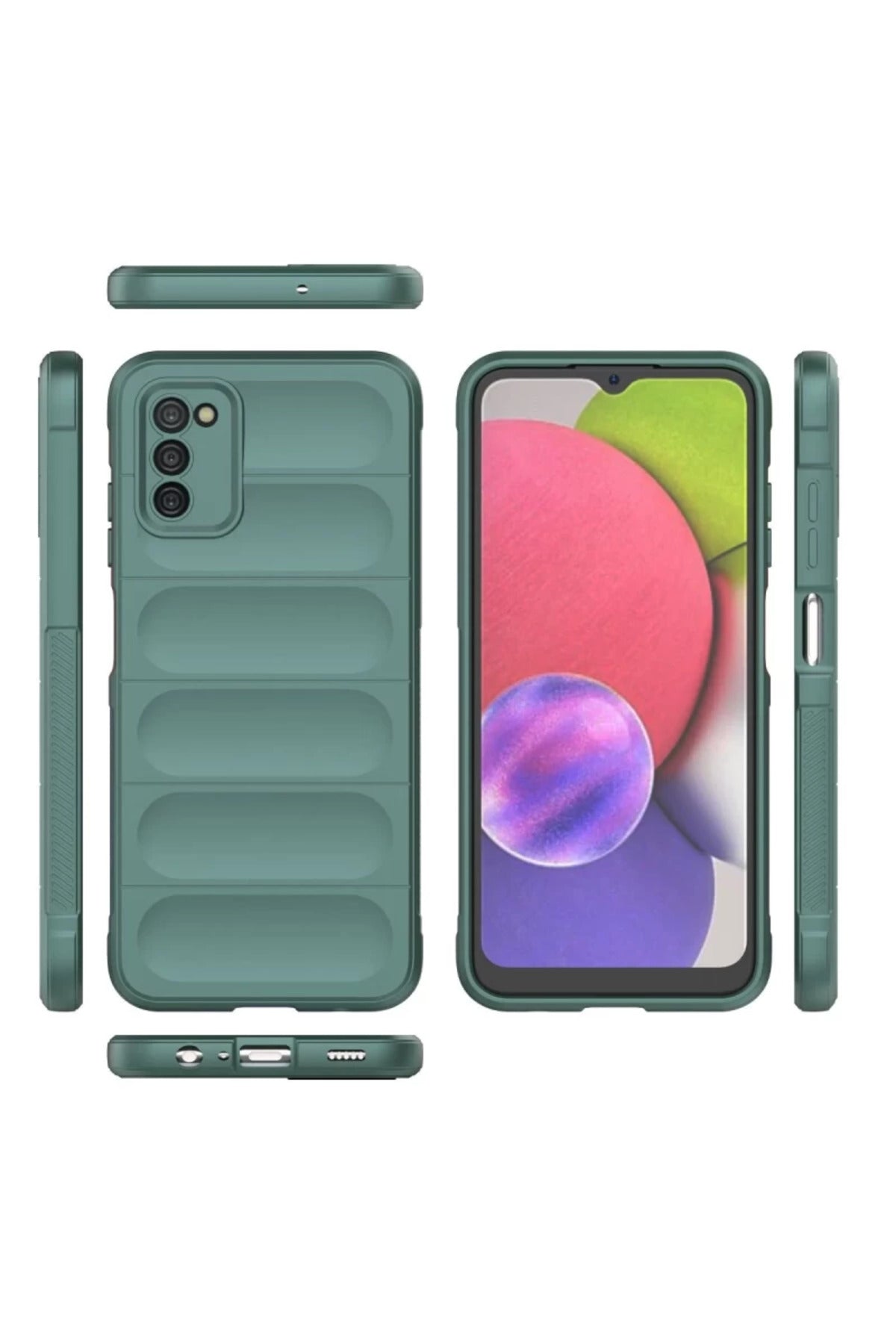 Samsung Galaxy A03S Uyumlu Kılıf Optimum Silikon - Koyu Yeşil