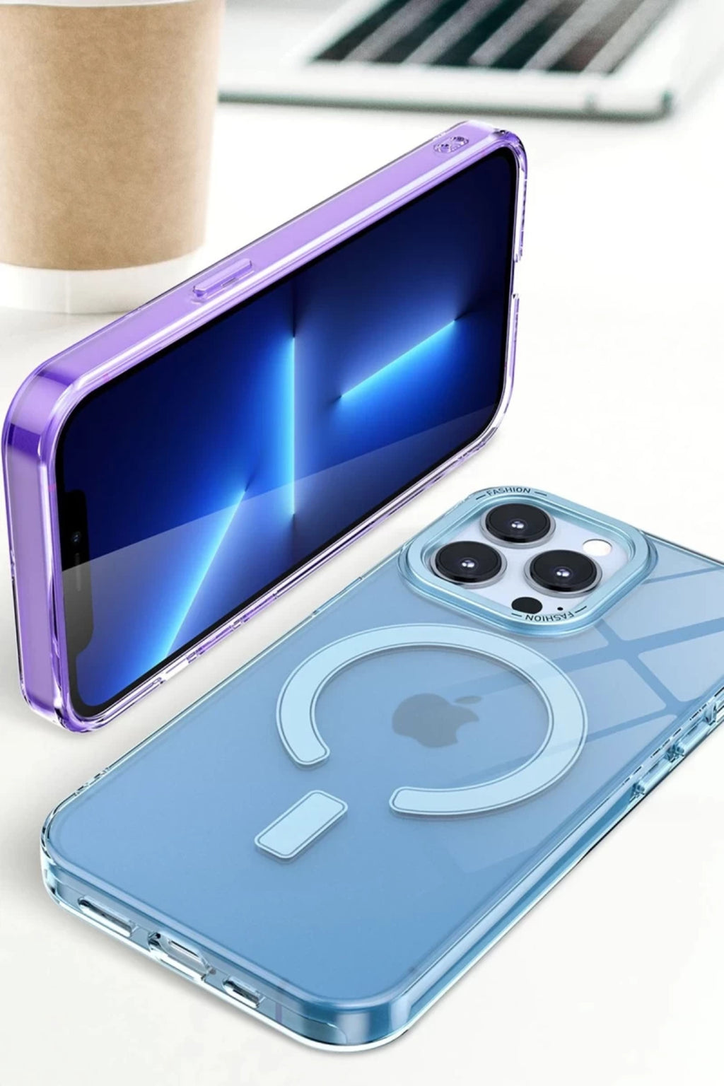 Apple iPhone 14 Pro Uyumlu Kılıf Troy Magsafe Kapak - Mor