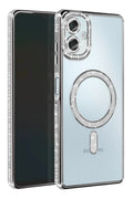 Samsung Galaxy A06 Uyumlu Joke Simli Magneticsafe Kılıf - Gümüş