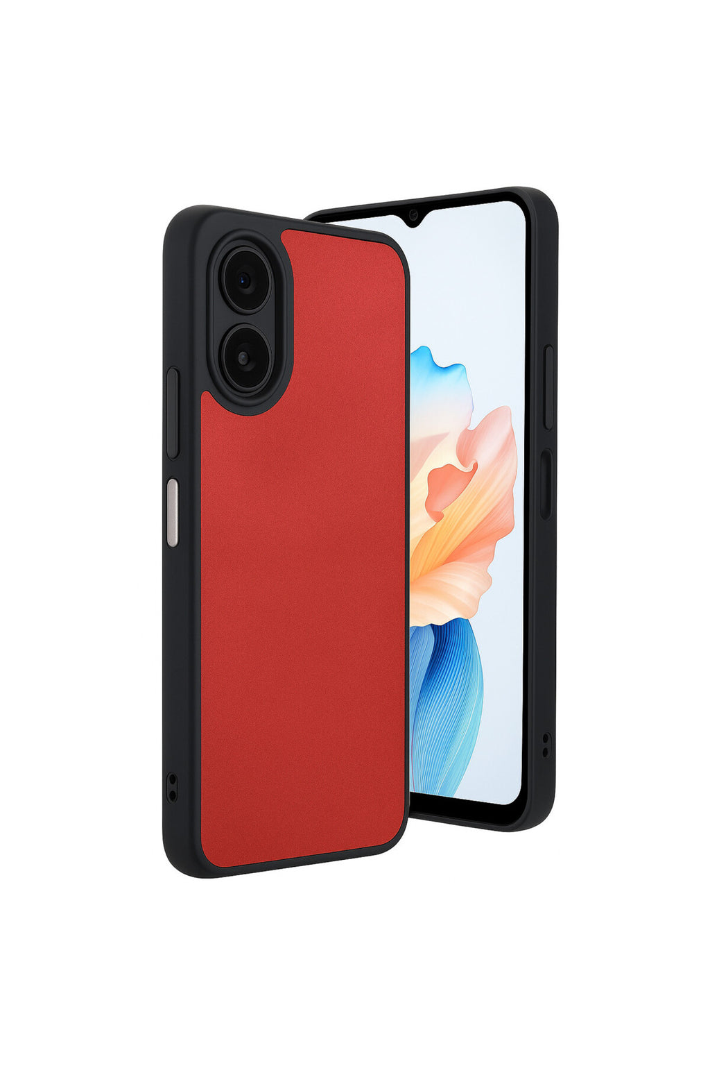 Oppo A38 Uyumlu Kılıf Aras Deri Kapak - Kırmızı
