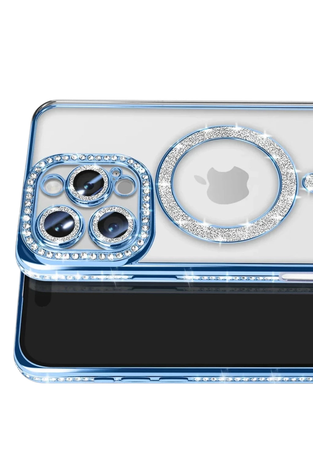 Apple iPhone 16 Pro Max Uyumlu Kılıf Joke Simli Magneticsafe Kılıf - Mavi