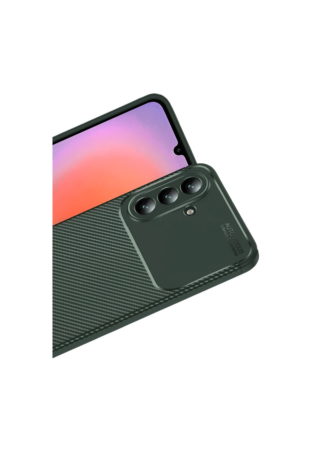 Samsung Galaxy A37 5G Uyumlu Auto Focus Karbon Kapak - Koyu Yeşil
