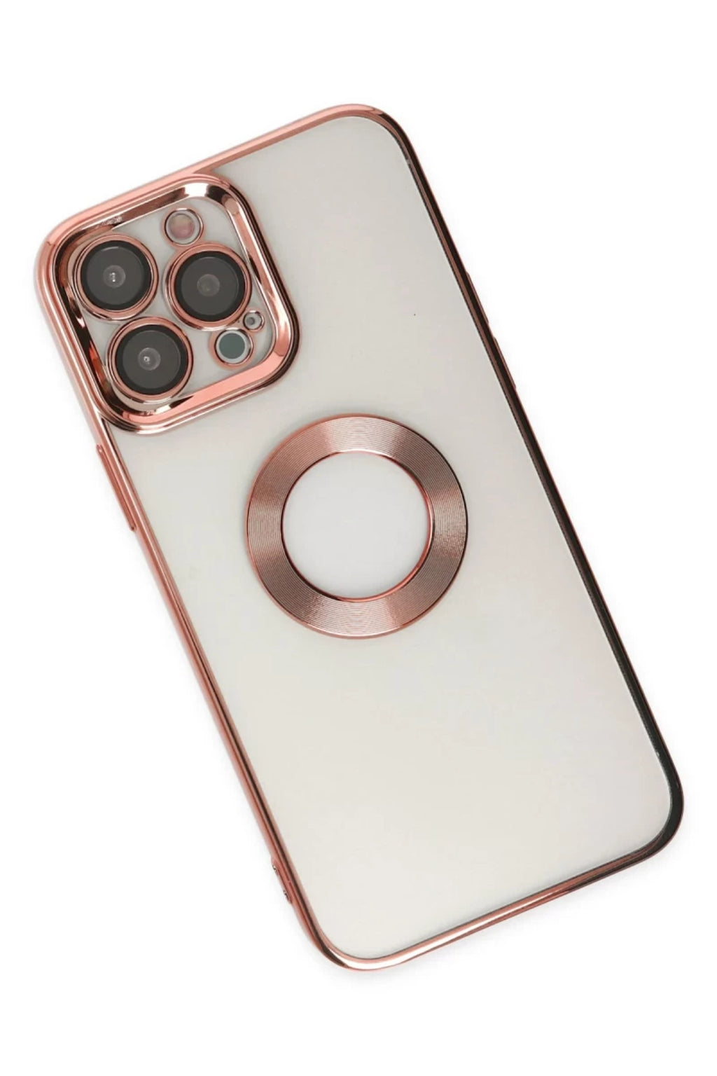 Apple iPhone 14 Pro Max Uyumlu Kılıf Slot Silikon - Rose Gold