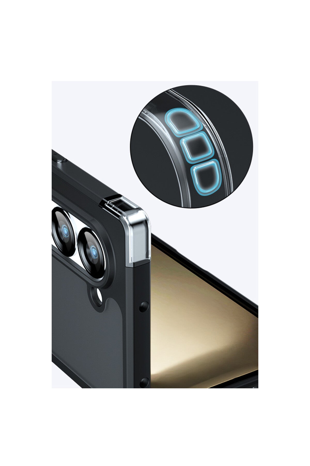 Samsung Galaxy Z Fold 5 Kılıf Blur Fold Kapak - Siyah