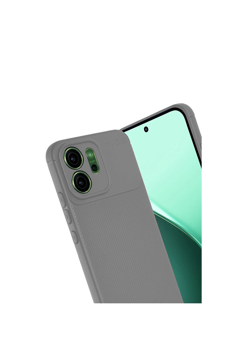 Oppo Reno 14F Uyumlu Auto Focus Karbon Kapak - Gri