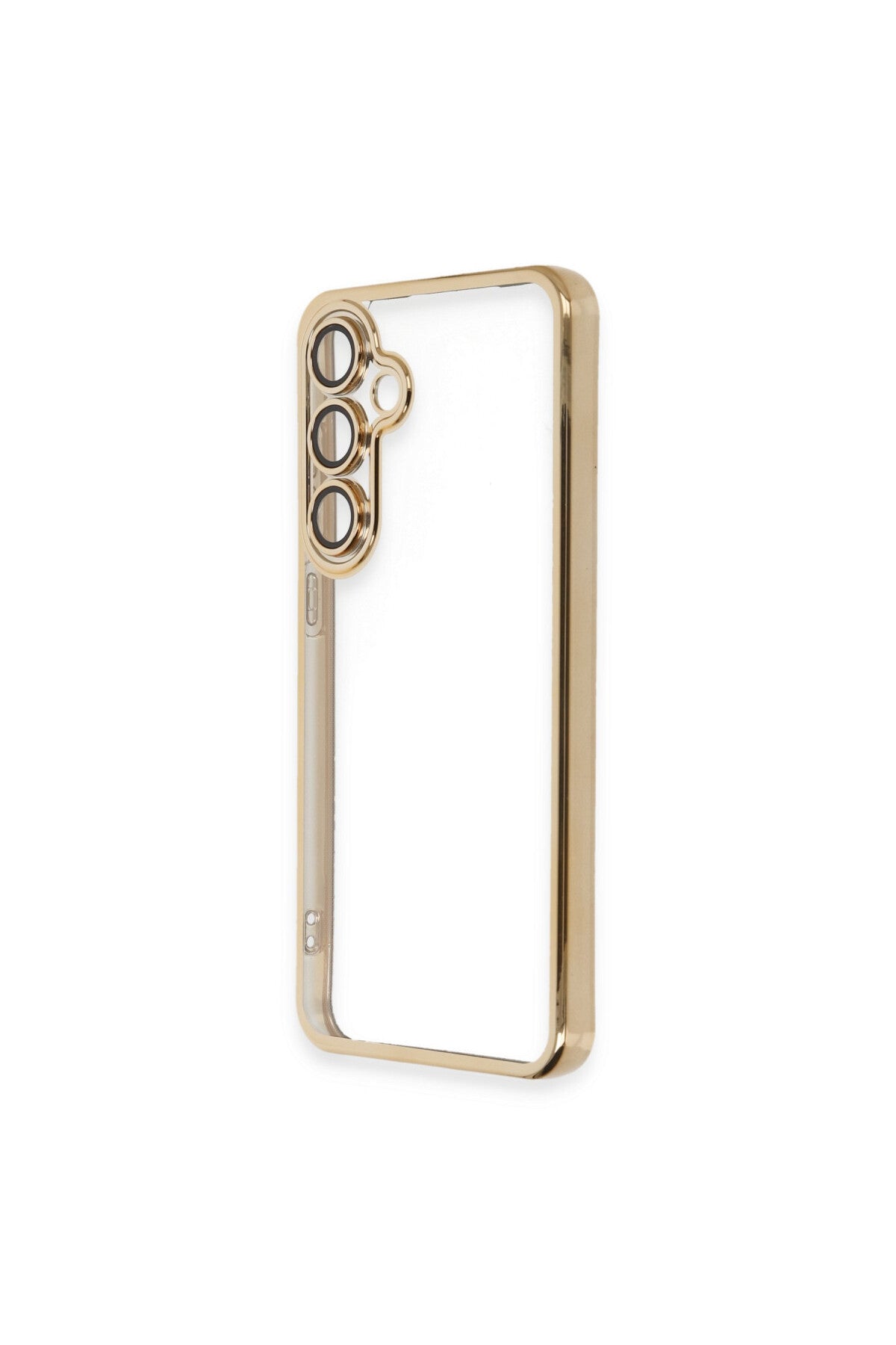 Samsung Galaxy S24 FE Uyumlu Kılıf Lensli Silikon - Gold