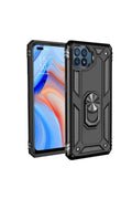 Oppo Reno 4 Lite Uyumlu Kılıf Sofya Yüzüklü Silikon Kapak - Siyah