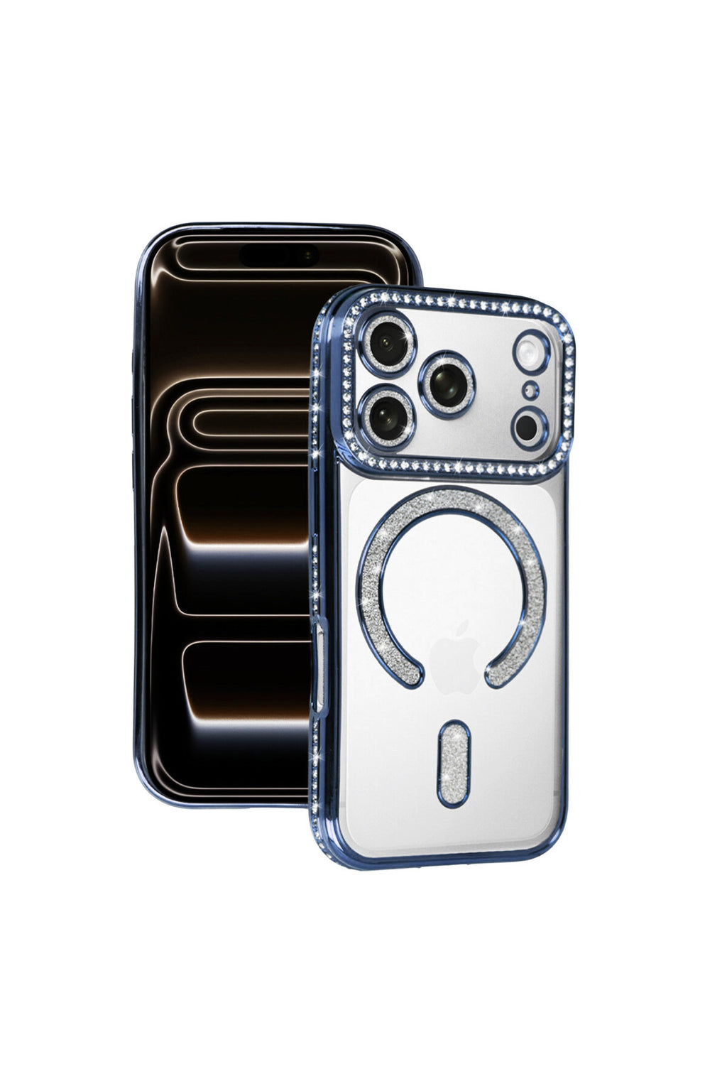 Apple iPhone 17 Pro Uyumlu Joke Simli Magneticsafe Kılıf - Mavi