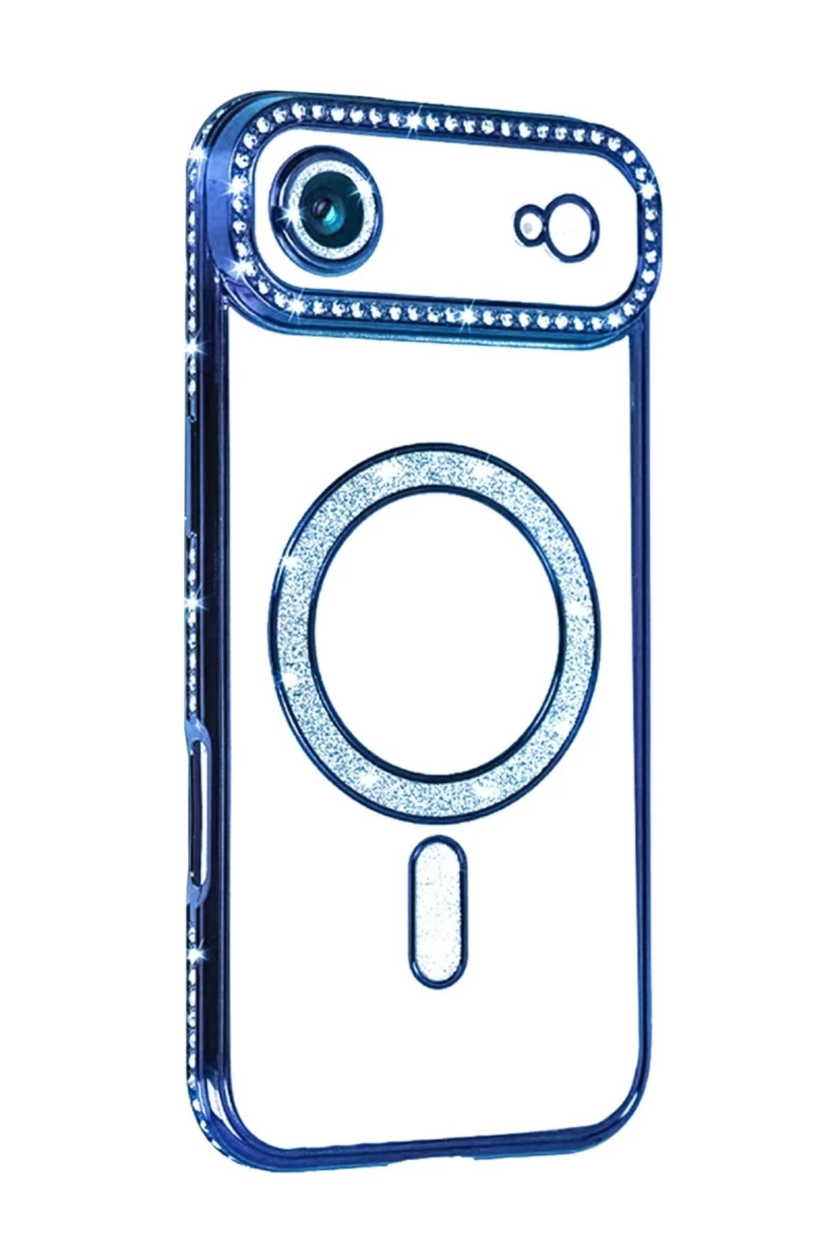 Apple iPhone 17 Air Uyumlu Joke Simli Magneticsafe Kılıf - Mavi