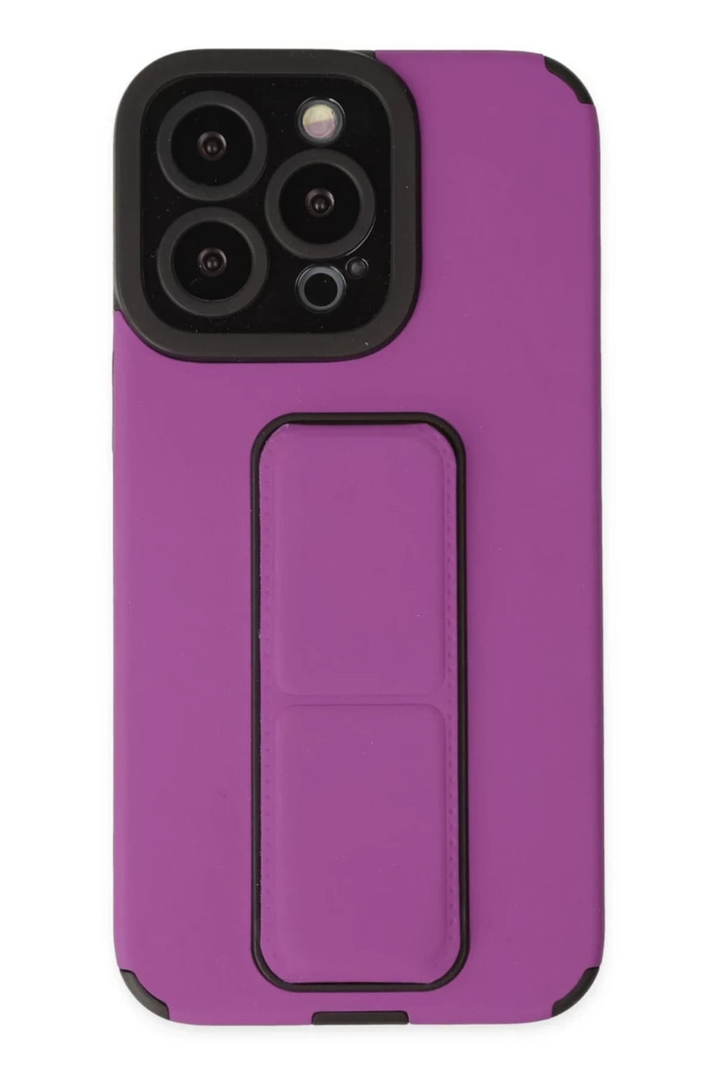 Apple iPhone 14 Pro Uyumlu Kılıf Mega Standlı Silikon - Mor
