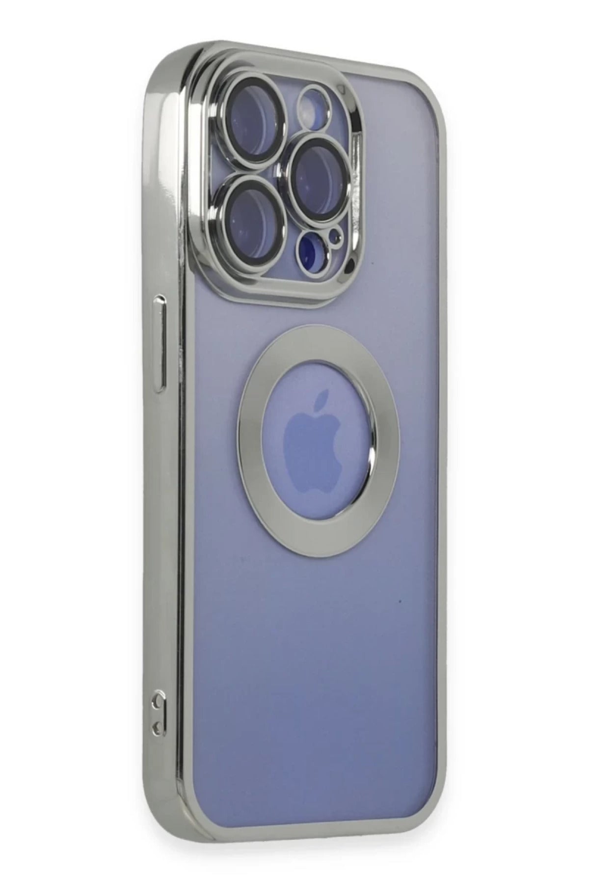 Apple iPhone 15 Pro Uyumlu Kılıf Slot Silikon - Gümüş