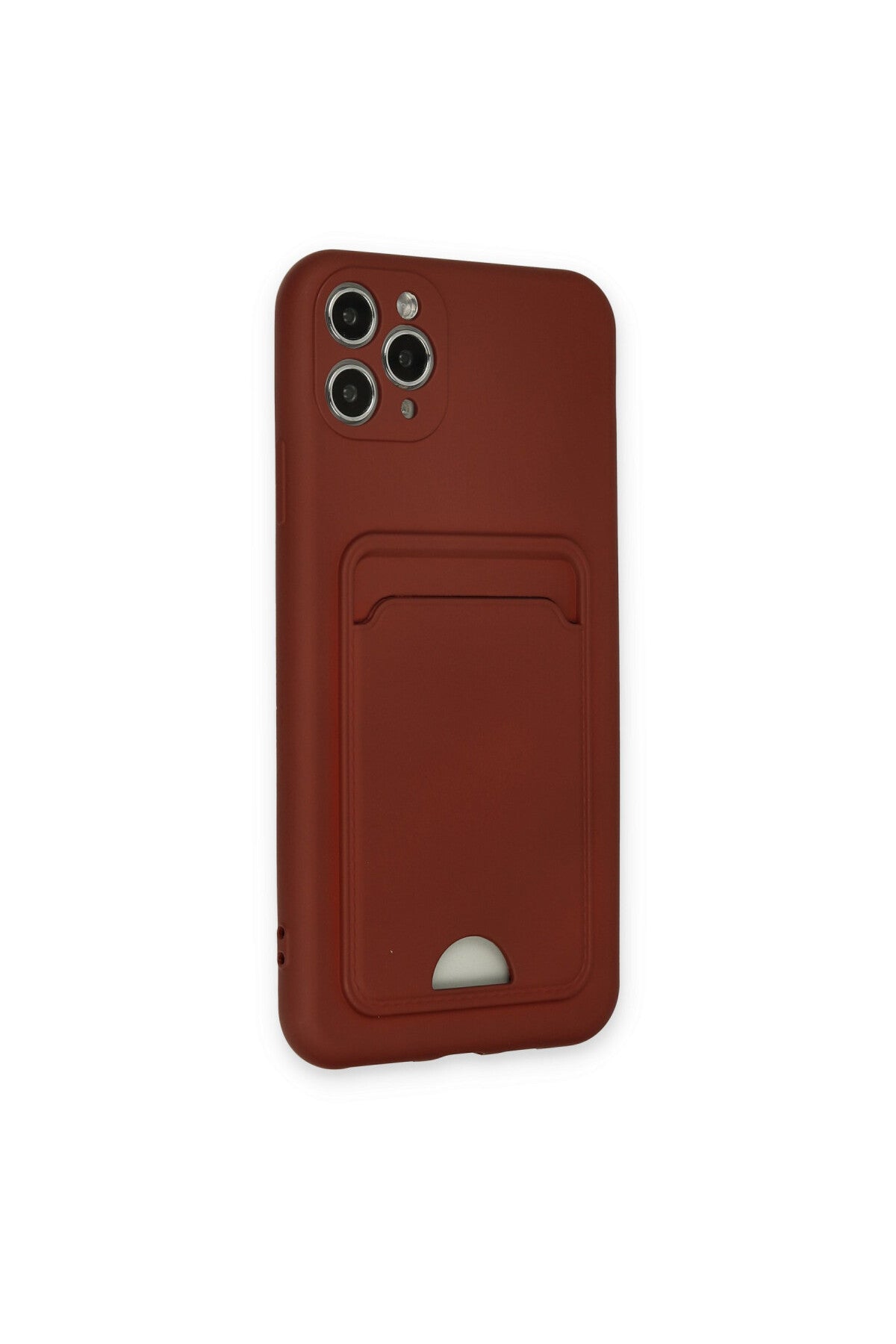 Apple iPhone 11 Pro Max Uyumlu Kılıf Kelvin Kartvizitli Silikon - Bordo