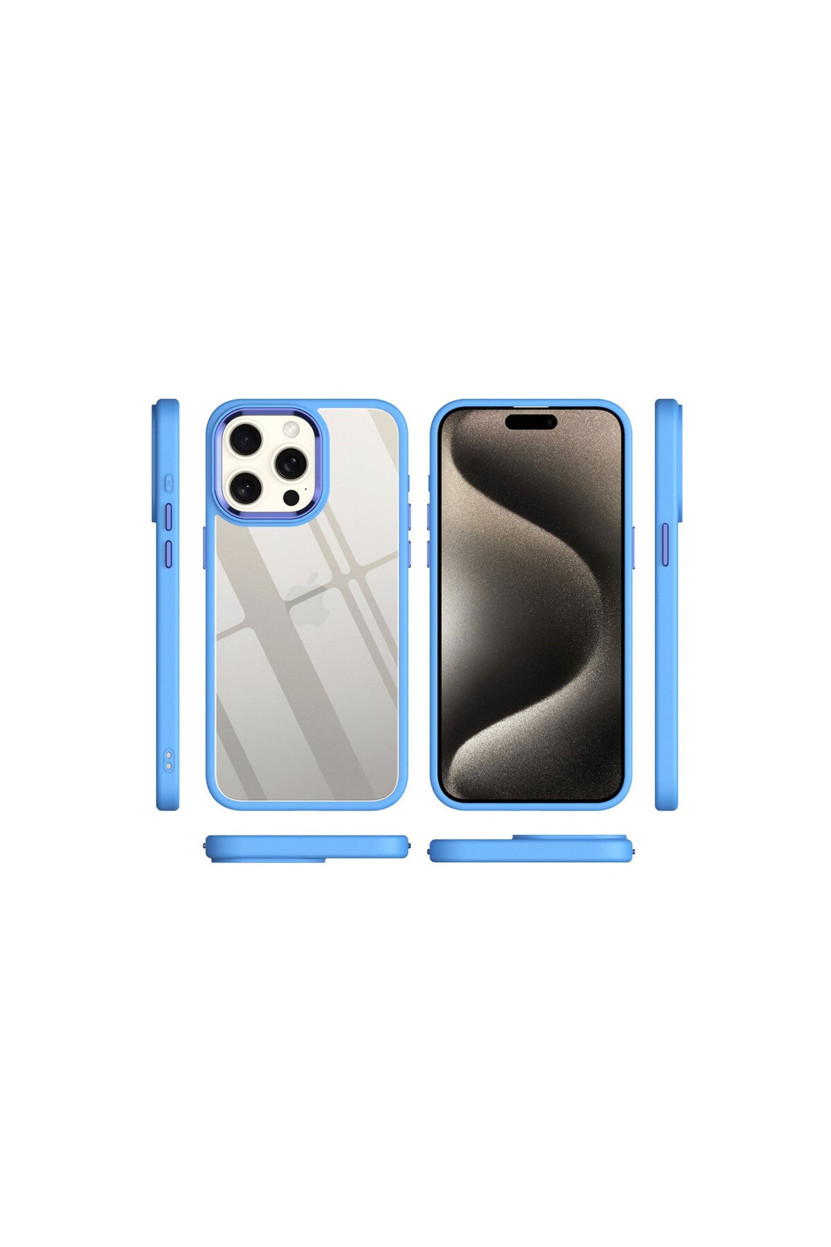 Apple iPhone 15 Pro Uyumlu Kılıf Power Silikon - Mavi