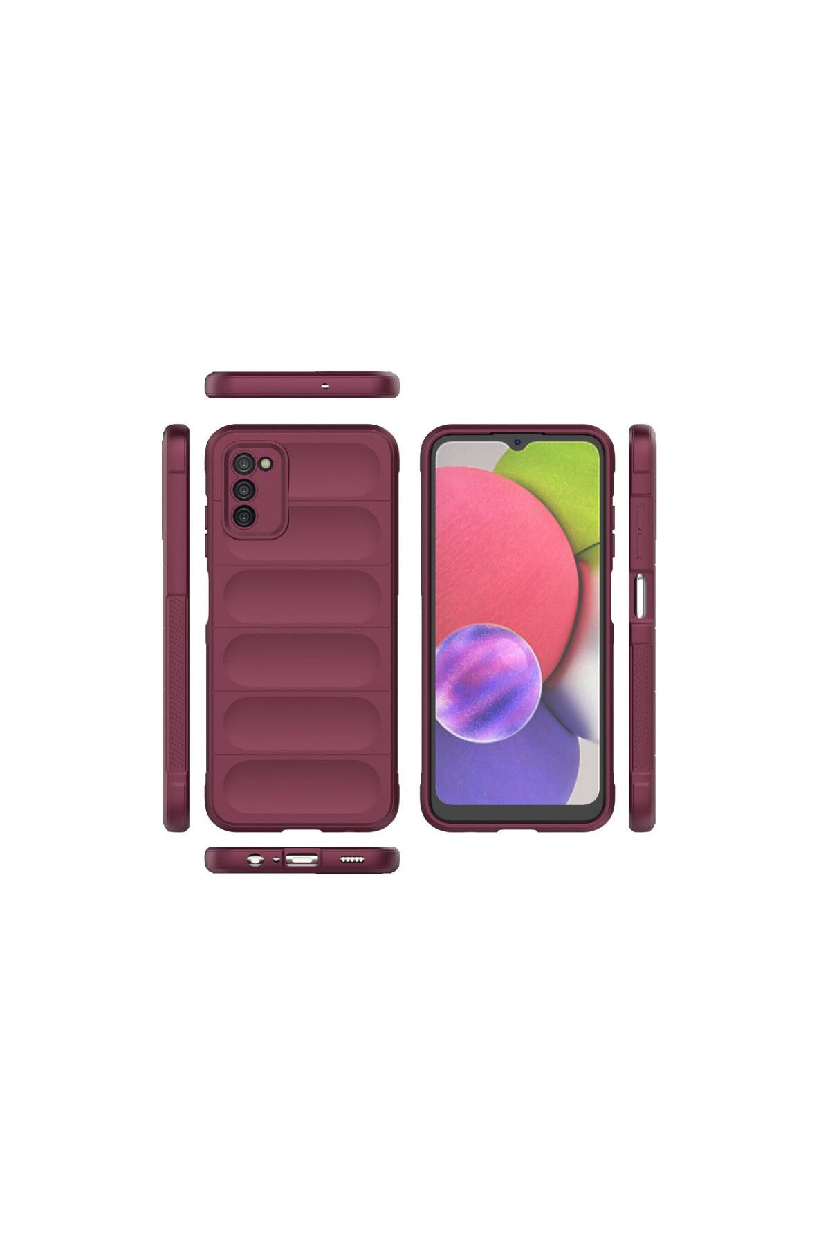 Samsung Galaxy A03S Uyumlu Kılıf Optimum Silikon - Bordo