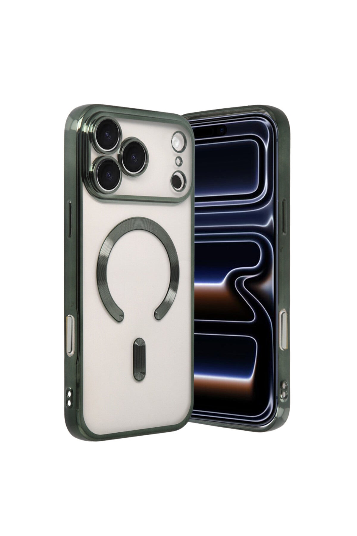 Apple iPhone 17 Pro Uyumlu Kross Magneticsafe Kapak - Koyu Yeşil