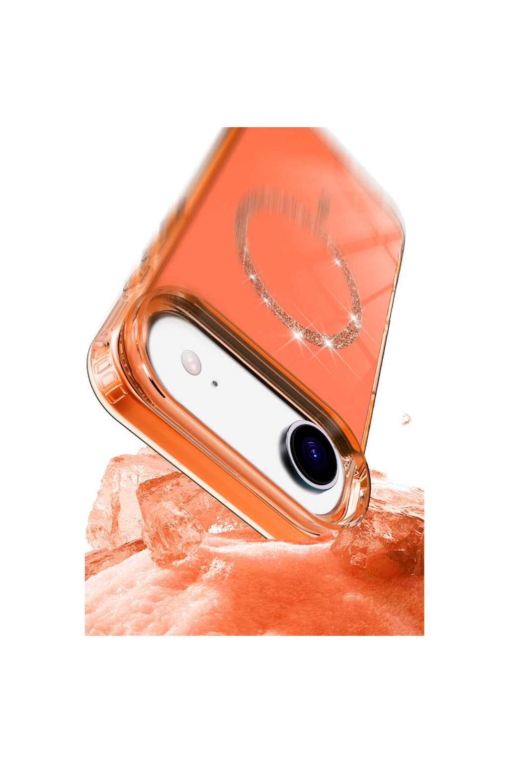 Apple iPhone 17 Air Uyumlu Live Diamond Magsafe Kapak - Turuncu