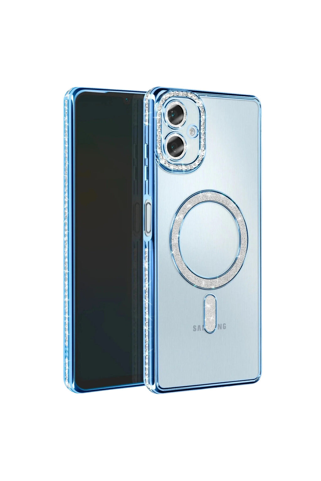 Samsung Galaxy A07 4G Uyumlu Joke Simli Magneticsafe Kılıf - Mavi