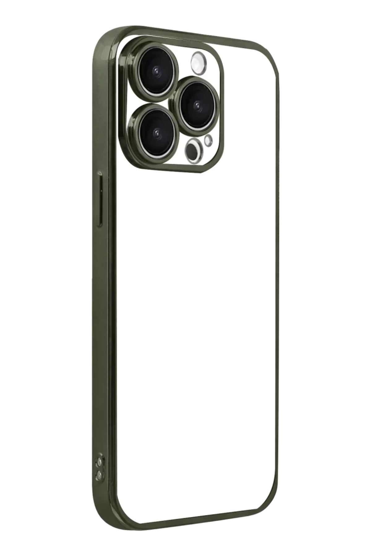 Apple iPhone 15 Pro Max Uyumlu Lensli Silikon - Yeşil