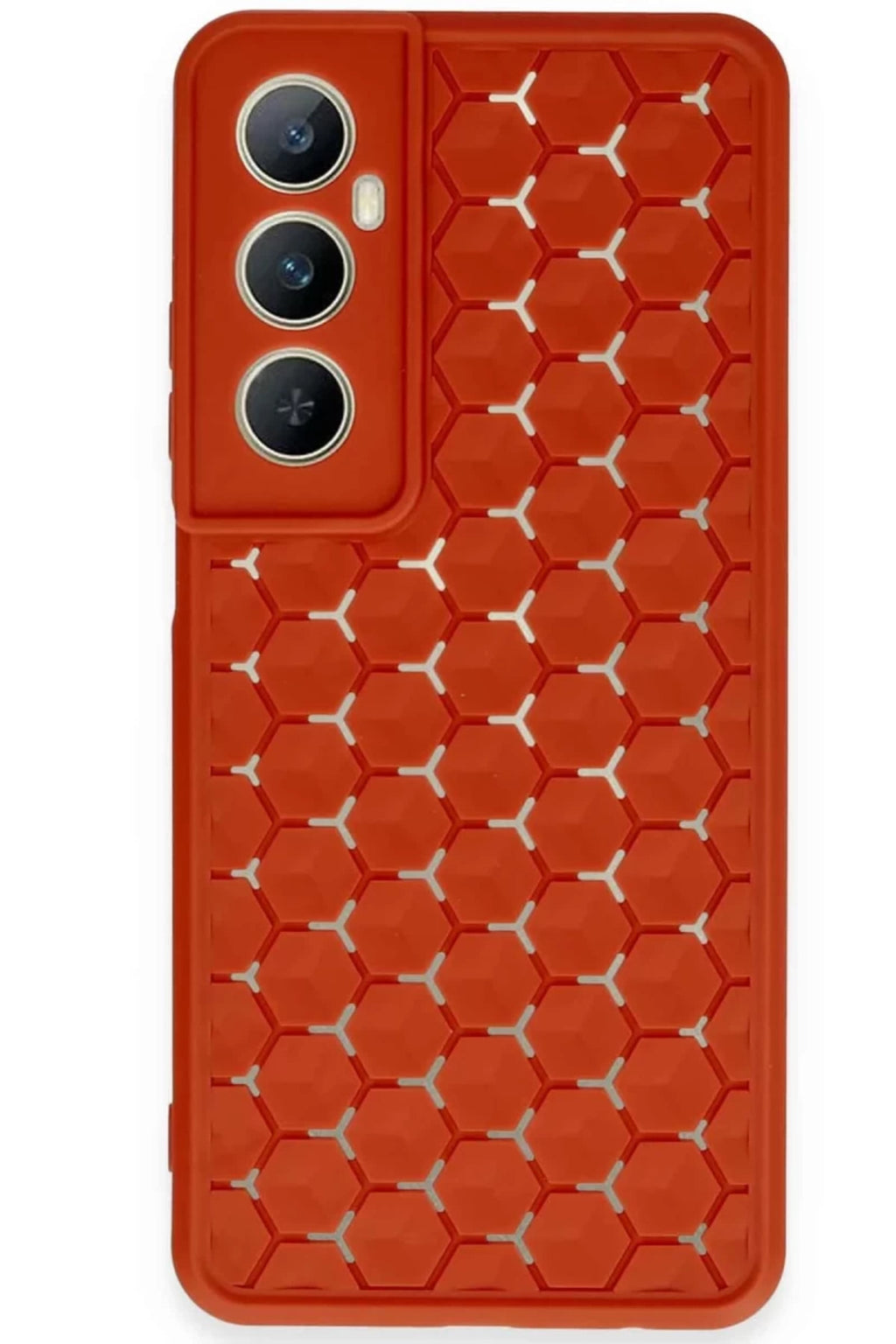 Realme C65 Uyumlu Kılıf Petek Silikon Kapak - Kırmızı