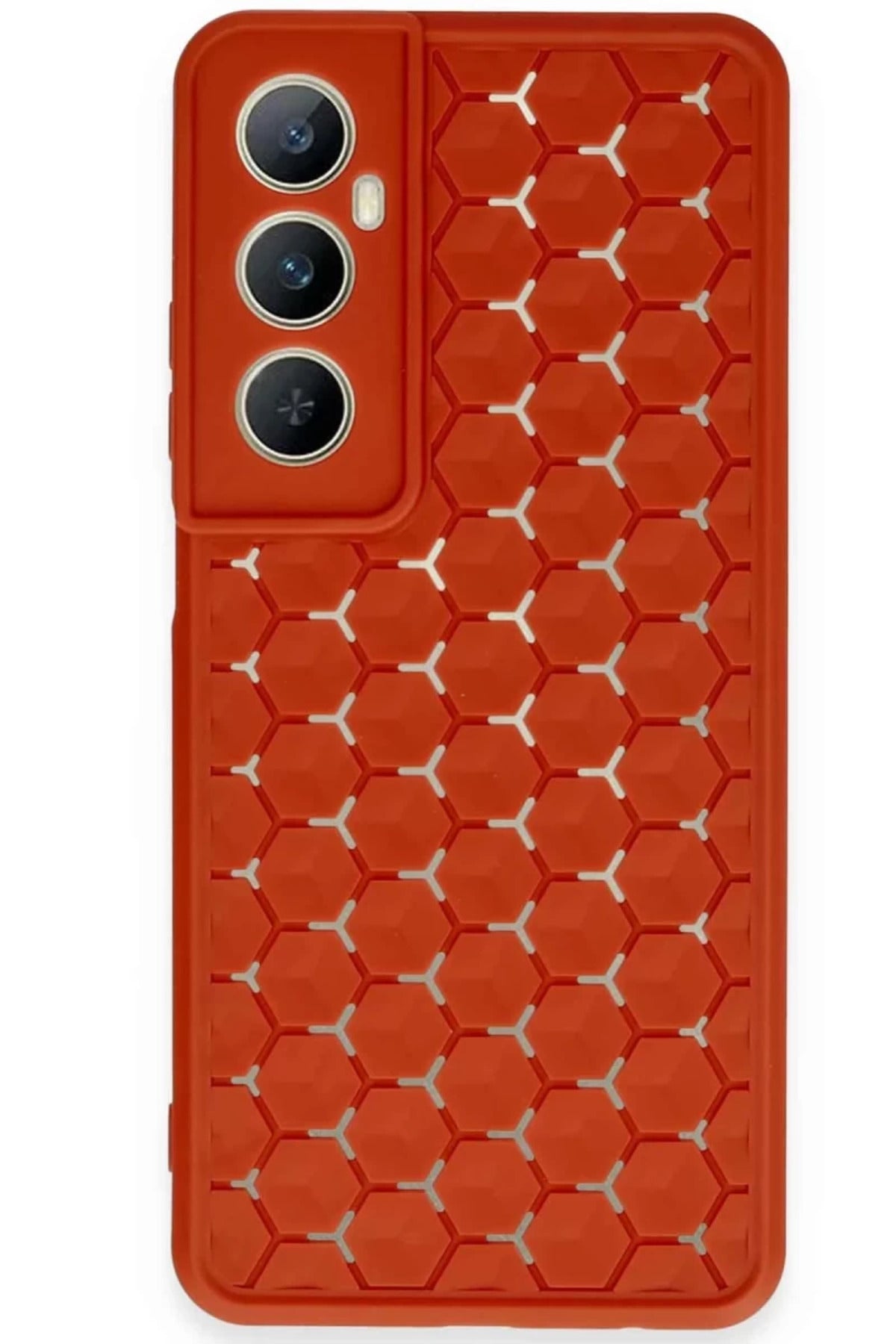 Realme C65 Uyumlu Kılıf Petek Silikon Kapak - Kırmızı
