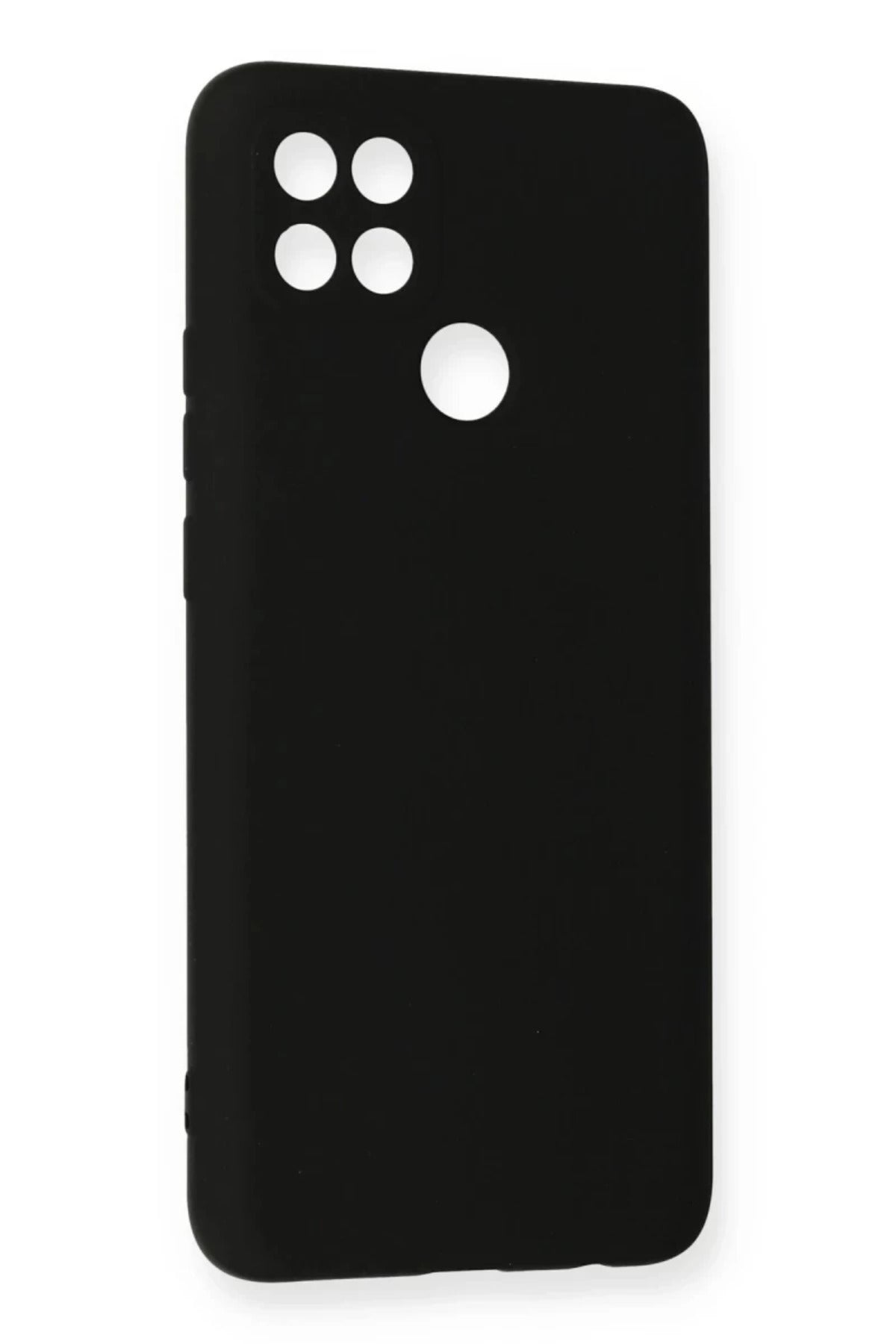 Oppo A15 Uyumlu Kılıf Nano içi Kadife Silikon - Siyah