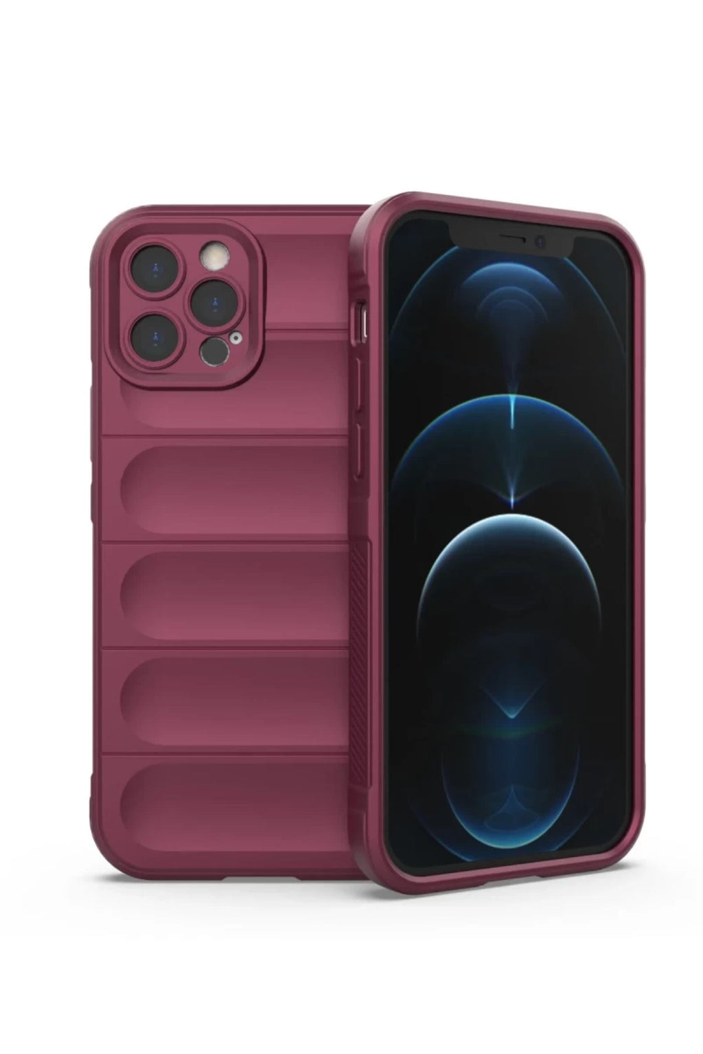 Apple iPhone 12 Pro Uyumlu Kılıf Optimum Silikon - Bordo