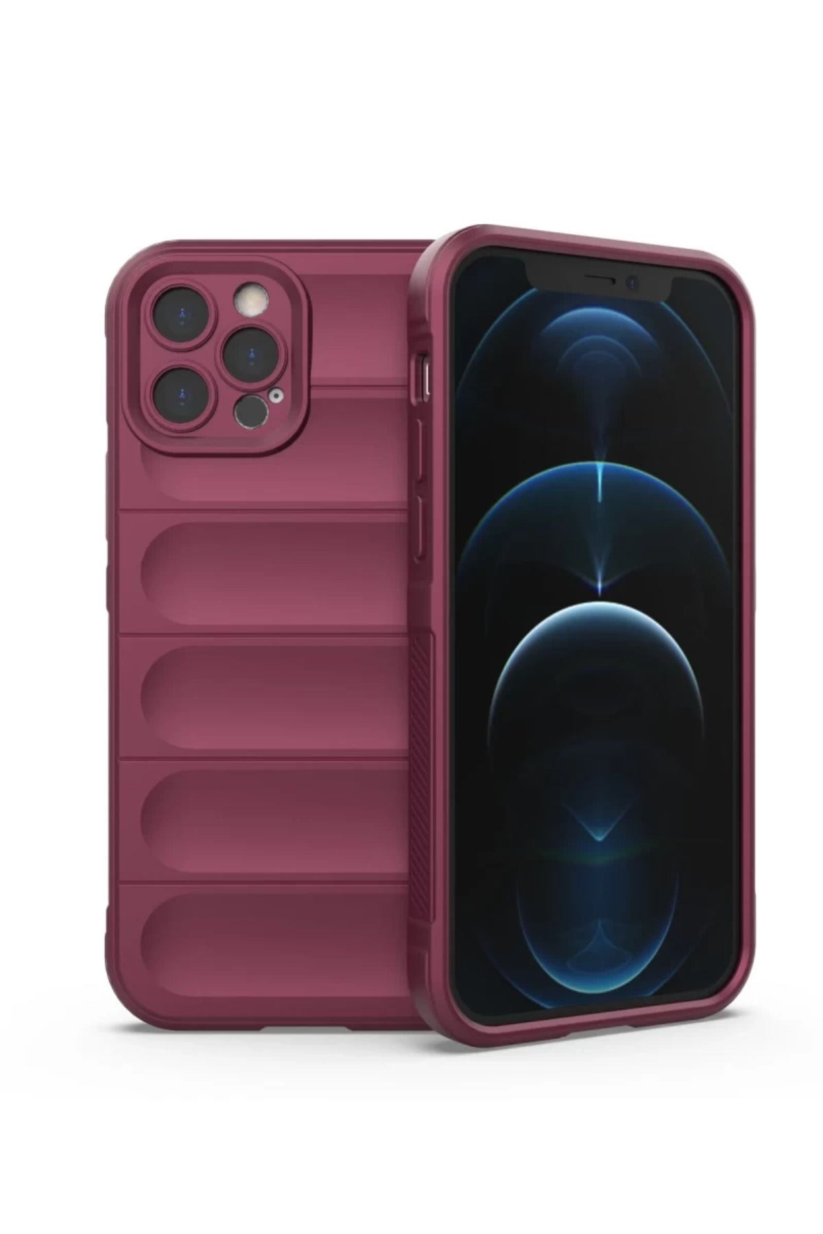 Apple iPhone 12 Pro Uyumlu Kılıf Optimum Silikon - Bordo