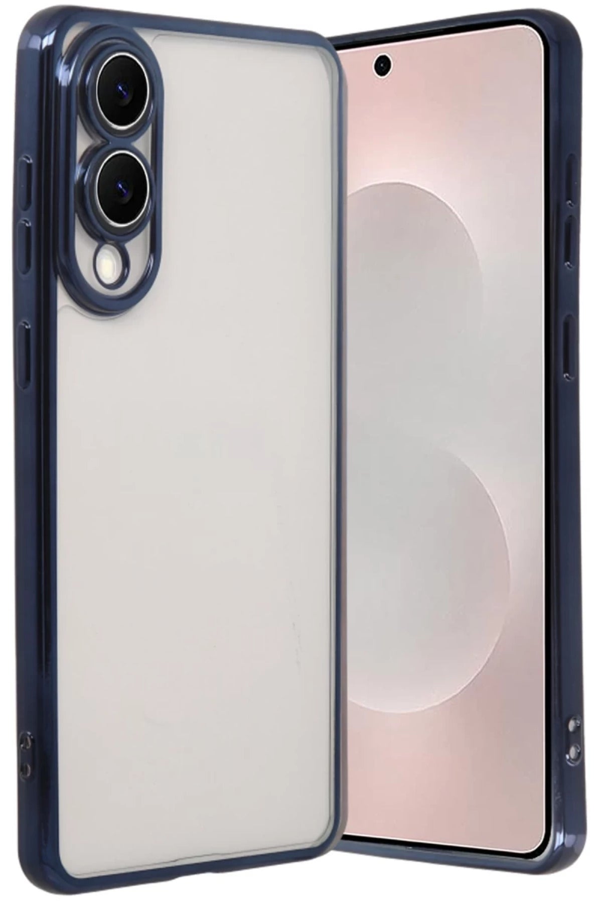 Samsung Galaxy S25 Uyumlu Edge Lensli Silikon - Lacivert