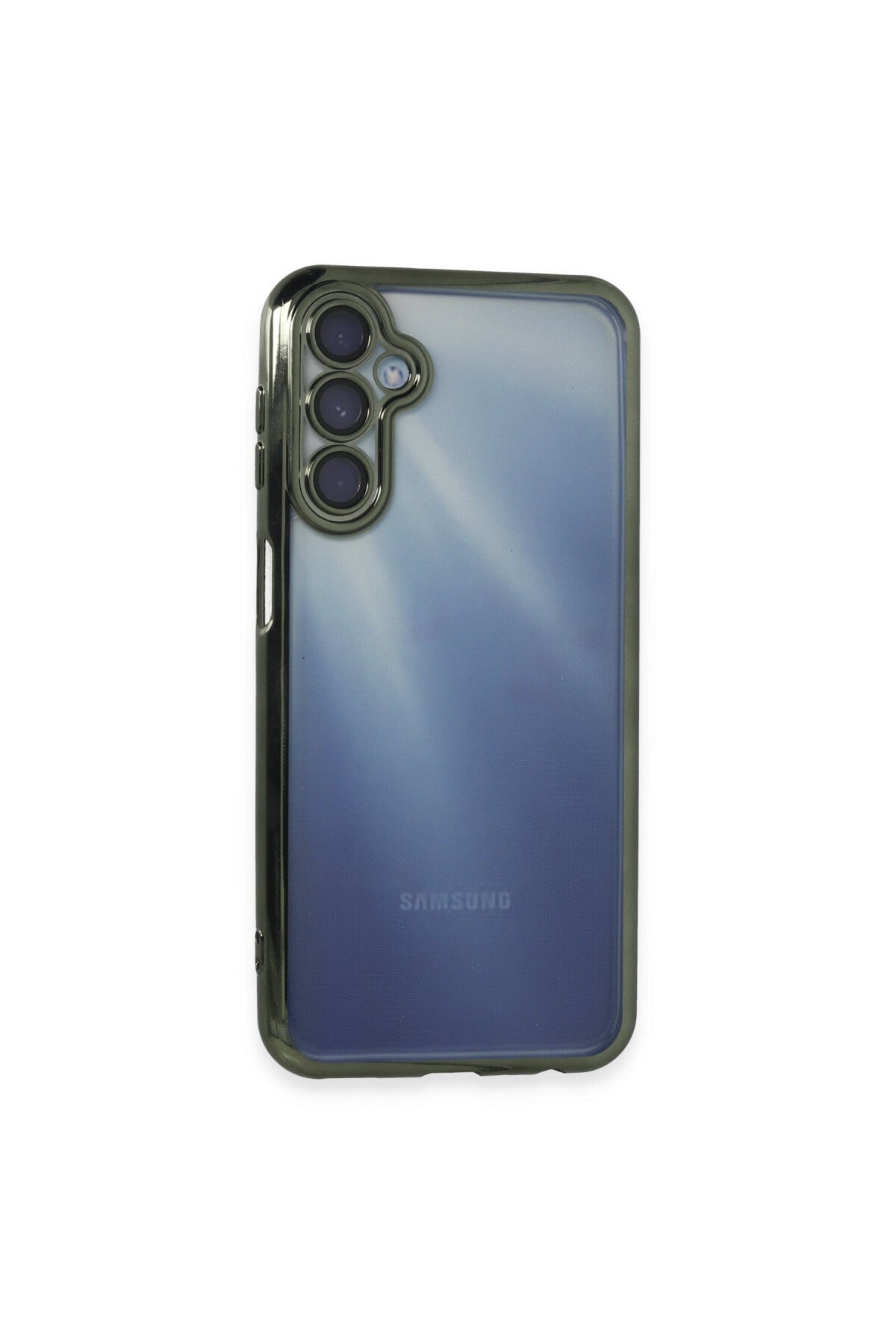 Samsung Galaxy A15 4G Uyumlu Kılıf Lensli Silikon - Yeşil
