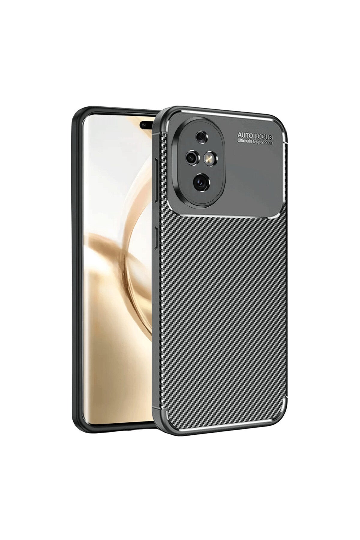 Honor 200 Uyumlu Kılıf Auto Focus Karbon Kapak - Siyah