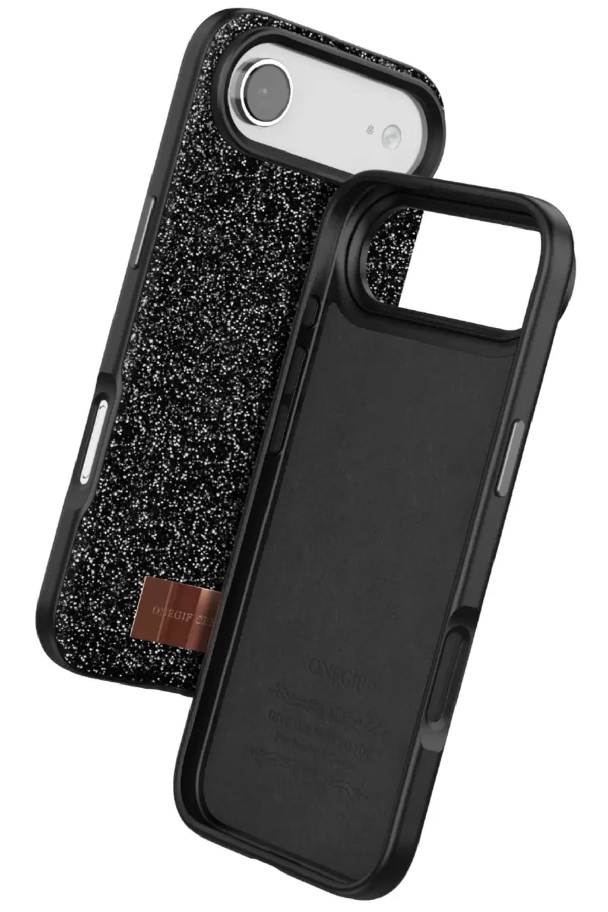 Onegif Apple iPhone 17 Air Uyumlu Bright Simli Kapak - Siyah