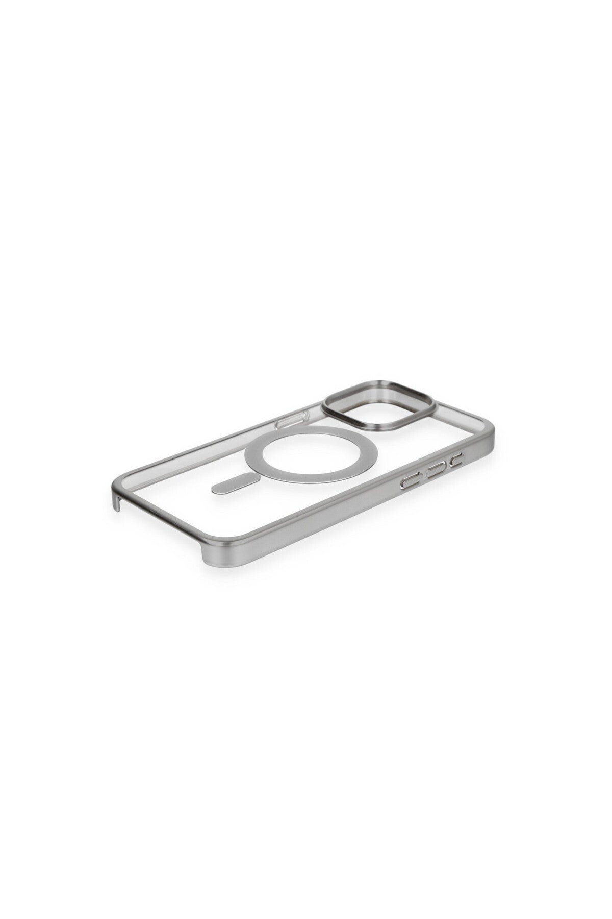 Apple iPhone 15 Pro Max Uyumlu Kılıf Erozi Magsafe Kapak - Gümüş