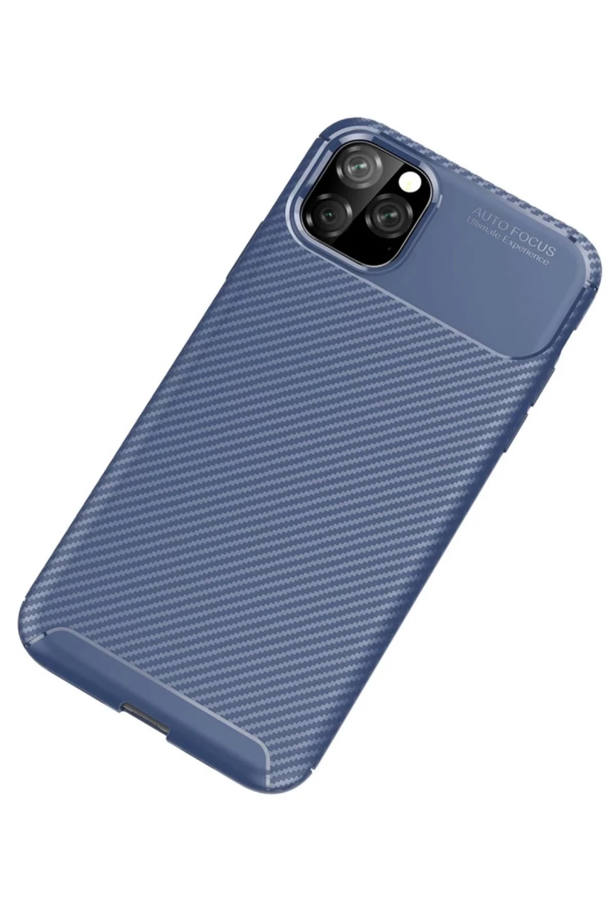 Apple iPhone 11 Pro Uyumlu Kılıf Auto Focus Karbon Kapak - Lacivert