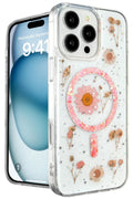 Apple iPhone 16 Pro Uyumlu Kılıf Daisy Simli Magsafe Kapak - Pembe