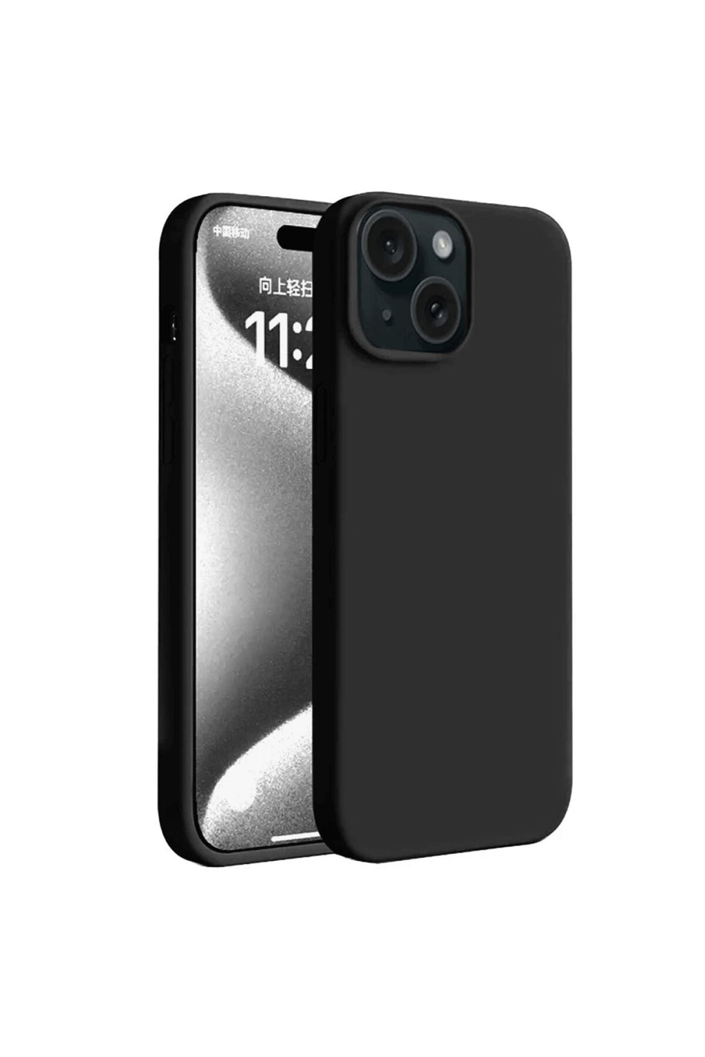 Apple iPhone 15 Uyumlu Kılıf First Silikon - Siyah