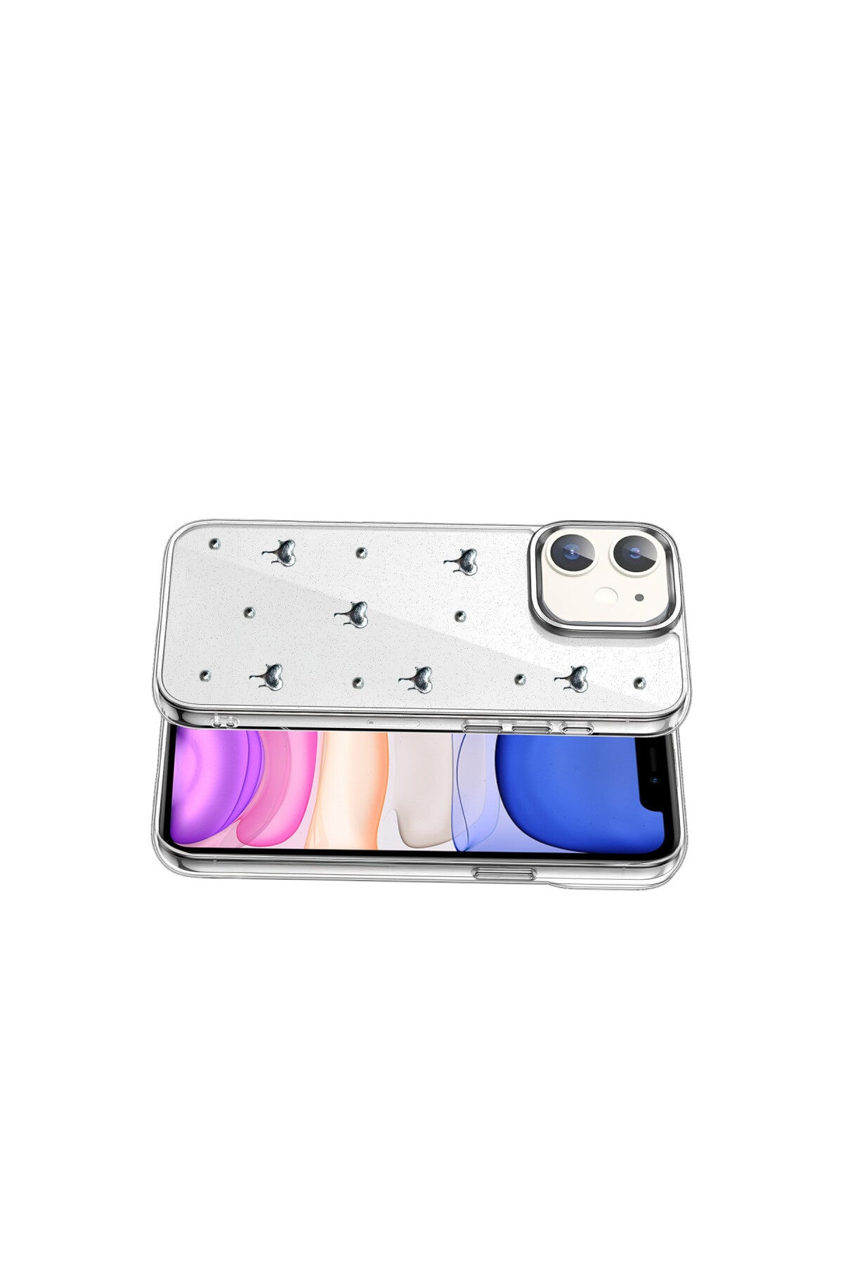 Apple iPhone 12 Uyumlu Fiyonk Desenli Kapak - Desen 1
