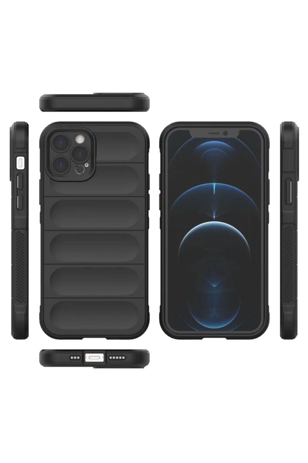 Apple iPhone 12 Pro Uyumlu Kılıf Optimum Silikon - Siyah